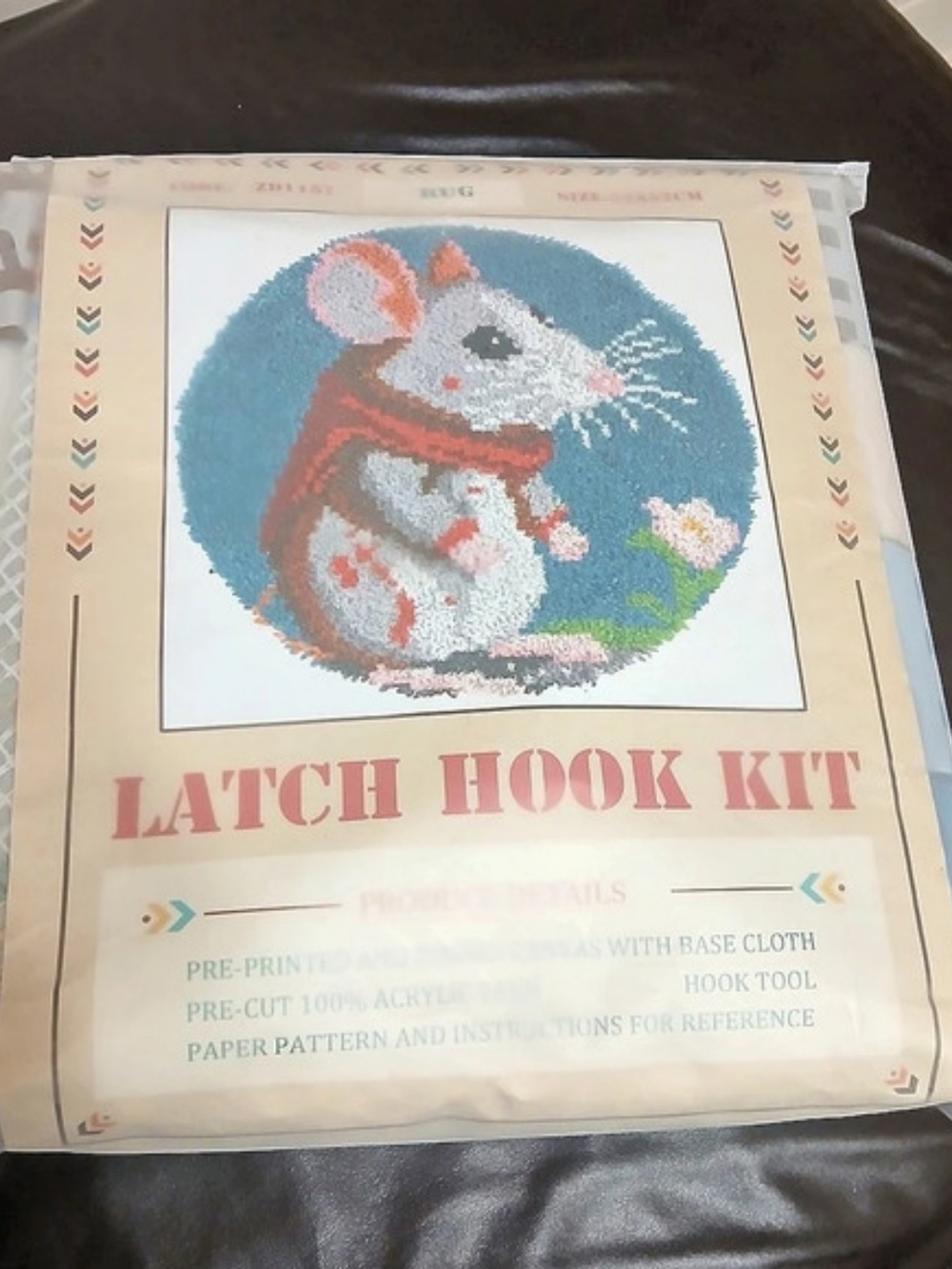 Global One Solution Ltd Latch Hook Kit Mouse Rug 52 x 52 cm NWT